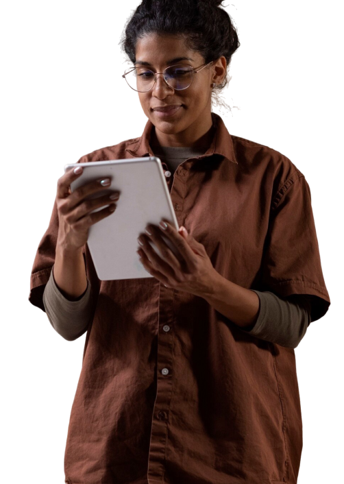 Service provider working at a desk